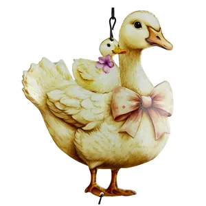 Campanello vento anatra ferro decorazione giardino sospesa retro metallo madre e cucciolo