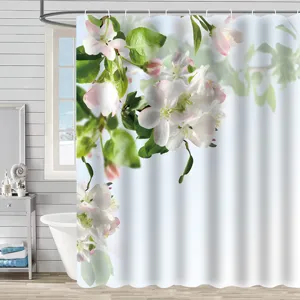 Rideau de douche en tissu imperméable avec impression numérique et décor floral chic
