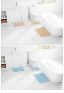 Chenille Badematten Set 3-tlg. saugfähige flauschige Badvorleger für Toilette und Wanne