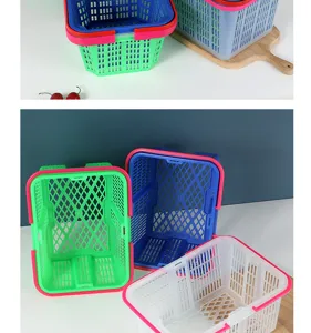 Pratique panier de cueillette de fruits en plastique panier de rangement legumes color