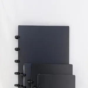 Black discbound photocard binder, mushroom hole collection album for 3-inch photocards.