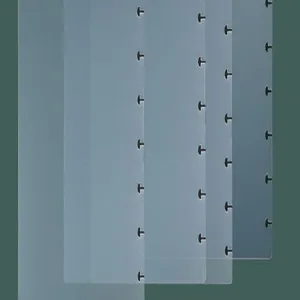Translucent mushroom hole binder divider pages, clear loose-leaf refill sheets for cards.
