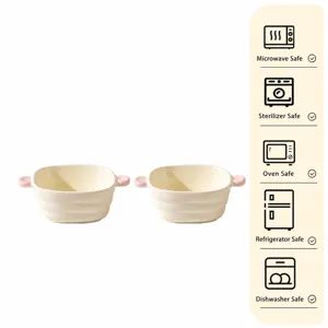 Bol a double oreille en ceramique de 6.25 pouces lot de 2, bol de cuisson resistant