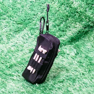 Multifunctional Portable Golf Ball Storage Bag Waterproof Polyester Ball Pouch With Carabiner Outdoor Sports Accessories