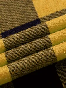 Classic flannel plaid shirt fabric detail close-up for men casual wear comfortable soft