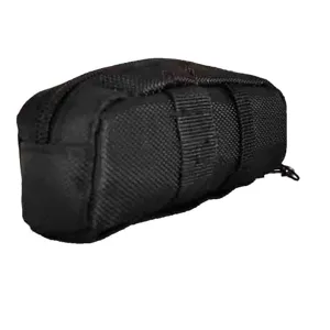 Compact black golf ball pouch portable utility storage bag for golf accessories and gear.