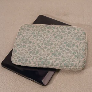 Gesteppte Laptoptasche 14 Zoll süßes Blumen gepolstertes Tablet Schutzetui stoßfest