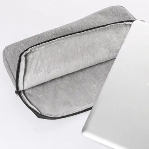 Custodia per laptop grigia con morbida fodera interna in peluche per computer principale