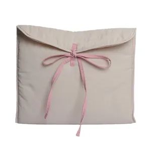 Waterproof quilted laptop sleeve ballet style bow tie 14 inch tablet case for women beige