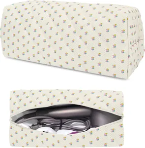 Quilted hairdryer storage bag large capacity portable travel pouch organizer for hair styling tools