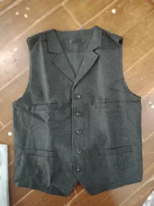 Mens herringbone suit vest vintage business casual waistcoat formal groomsmen vest