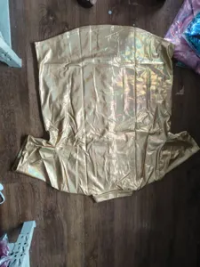 Chemise à manches courtes métallique dorée pour homme costume de scène disco vintage