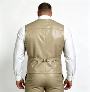 Gilet in ecopelle da uomo elegante gilet da abito casual con cinturino regolabile