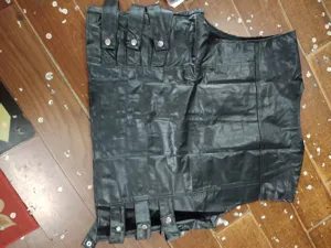 Chaleco hombre de piel sintética casual elegante monopeto chaqueta moto streetwear