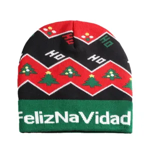Christmas knitted beanie hat winter warm fashion casual streetwear party holiday cap