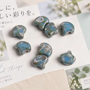 Czech glass ginkgo beads dual hole irregular beads DIY bracelet necklace jewelry making