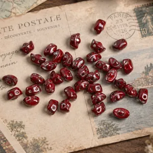 Red double-hole glass beads 3x7mm faceted crystal loose beads for DIY jewelry making bracelets