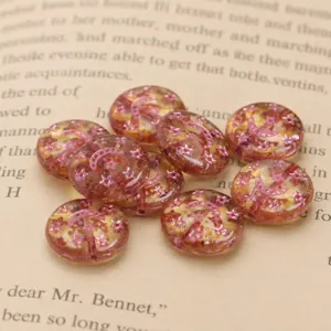 Czech imported 13mm star moon glass beads round flat charm for DIY handmade jewelry making.