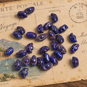 Czech glass ingot beads double hole 3x7mm DIY bracelet necklace jewelry making accessories