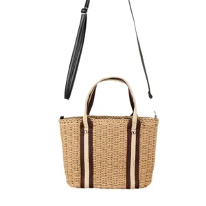 Sommer Stroh geflochtene Tasche Grosse Kapazitat Umhangetasche Damen Schultertasche Handtasche