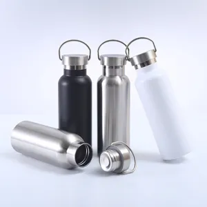 Bottiglia d'Acqua Isolata Sotto Vuoto in Acciaio Inossidabile 304 Manico in Metallo Portatile Tazza Termica Sportiva di Grande Capacidad per Fitness all'Aperto