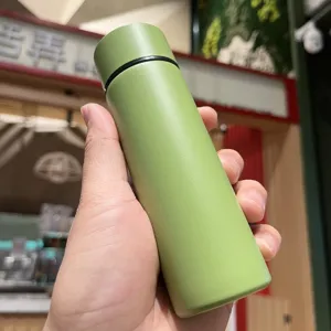 Pequeña taza de bolsillo al vacío de acero inoxidable 316, botella térmica portátil verde mate