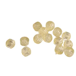 Transparent yellow faceted Czech glass beads 10mm for DIY handmade jewelry crafting.