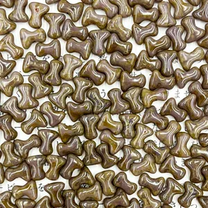Czech glass T-bone beads 2x8mm bulk for DIY jewelry making and crafting accessories.