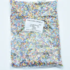 Multi-color glass seed beads mix 8/0 craft beads for DIY jewelry making and beading projects.