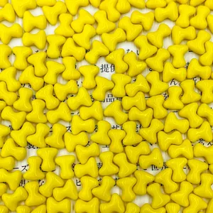 Czech glass T-shape bone spacer beads 2x8mm vibrant yellow DIY jewelry making parts