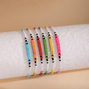 Handcrafted colorful Miyuki seed bead bracelets set, minimalist travel wristband jewelry
