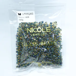 Miyuki glass seed beads 5mm triangular beads 100g pack iridescent multicolored craft jewelry