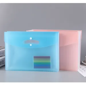 PP plastic accordion folder A4 multi-layer portable expanding file organizer with handle.