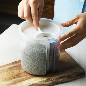 Multi-grid kitchen storage jar sealed food container for grains and snacks main view
