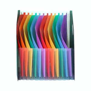 Colorful A4 expanding accordion file folder, large capacity portable desk document organizer.