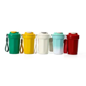 Edelstahl achteckiger kaffeebecher isolierter thermobecher mit trageband hauptbild