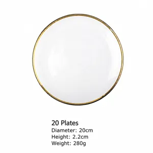 Clear glass plate with elegant gold rim and unique hammer texture, size 20cm main view.
