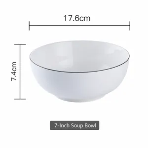 Weißer Keramik Ramen Schüssel 7 Zoll Suppenschüssel modernes minimalistisches Geschirr