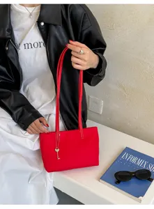Borsa Tote Rossa Minimalista Grande Capacita Borsa a Tracolla Donna Per Ufficio