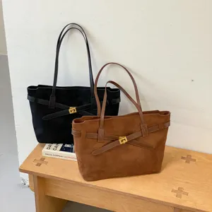 Retro πολυτελής τσάντα shopper για commuters, μεγάλη μινιμαλιστική τσάντα ώμου κομψή.