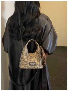 Koreanischer Stil schicke Leopardenmuster Hobo Handtasche vintage vielseitige Umhängetasche