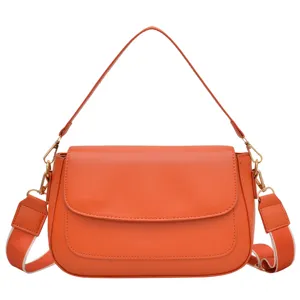 Orange vintage minimalistische Schultertasche lässige Baguette Umhängetasche Alltagstasche