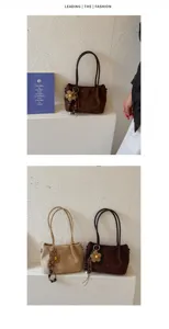 Crossbody suede tote bag casual minimalist retro shoulder bag stylish large handbag