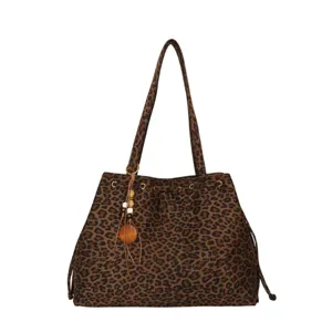 Koreanische Leopardenmuster Tasche grosse Kapazitaet modische Schultertasche fuer Alltag.
