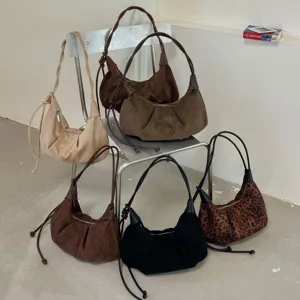 Retro Wildleder Dumpling Tasche Für Frauen Große Kapazität Hobo Umhängetasche Casual Koreanisches Pendeln Tote Tasche Weiche Handtasche