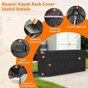 Waterproof kayak rack cover, heavy duty outdoor storage cover for boat storage protection.