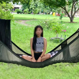 Outdoor camping hammock with mosquito net portable breathable hanging bed for travel