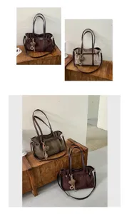 Retro Wildleder Pendler Umhängetasche große Kapazität Handtasche lässige Damentasche