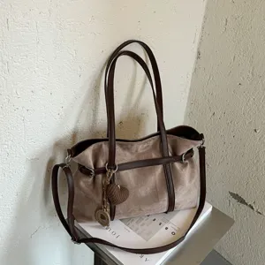 Retro Wildleder Pendler Umhängetasche High-End Nischen-Design Handtasche Luxus Stil Große Kapazität Tote Bag