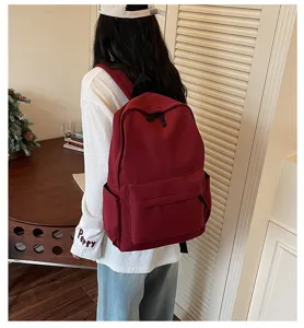 Simple large capacity backpack for school women trendy korean style dual shoulder bag